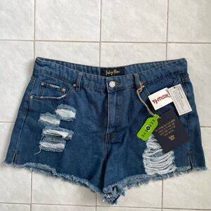 Indigo Women's Ripped Jean Shorts - Blue